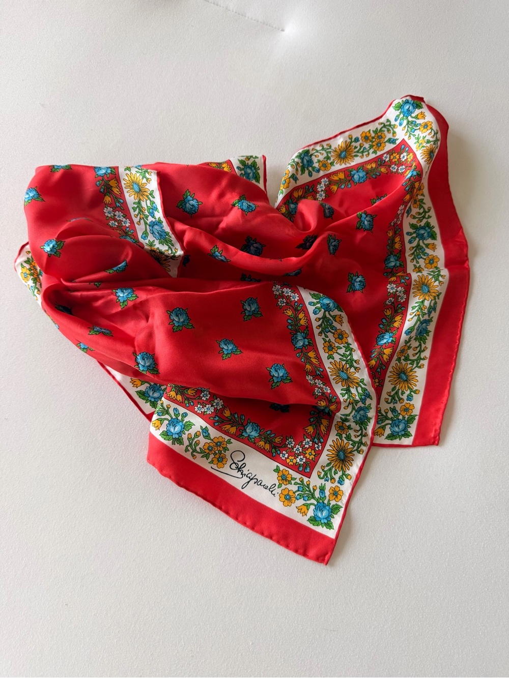 Vintage Schiaparelli silk head scarf